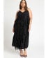 Фото #1 товара Plus Size Cascade Lace Slip Dress