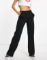 Only elasticated waist wide leg trousers in black