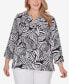 Фото #1 товара Plus Size Tropical Leaf Print Top