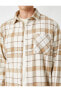 Oduncu Gömleği Cep Detaylı Klasik Yaka Uzun Kollu