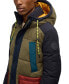 Фото #4 товара Men's Arza Quilted Colorblocked Mixed-Media Full-Zip Hooded Parka