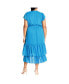 ფოტო #2 პროდუქტის Plus Size Midi Frill Dee Tiered Dress