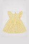 Kız Bebek Kareli Kısa Kollu Poplin Elbise C4536A524SM