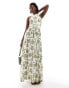 Фото #1 товара ASOS DESIGN halter neck low back maxi dress in floral print