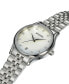 ფოტო #2 პროდუქტის Women's Swiss Beleganza Diamond (1/20 ct. t.w.) Stainless Steel Bracelet Watch 32mm