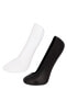 Kadın Lazer Kesim 2'li Microfiber Babet Çorap B6059axns