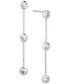 ფოტო #1 პროდუქტის Silver-Tone Cubic Zirconia Linear Drop Earrings, Created For Macy's