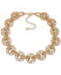 ფოტო #1 პროდუქტის Gold-Tone Woven Ring Collar Necklace, 16" + 3" extender