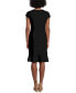 ფოტო #2 პროდუქტის Petite V-Neck Jersey Fit & Flare Dress