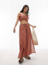 Фото #1 товара Topshop co-ord split-leg beach trousers in rust