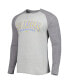 Фото #3 товара Men's Heather Gray Los Angeles Chargers Ledger Raglan Long Sleeve Henley T-shirt
