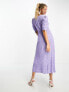 Nobody's Child Evie midi dress in purple heart print