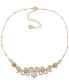 Фото #1 товара Anne Klein gold-Tone Crystal Flower Frontal Necklace, 16" + 3" extender