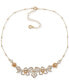 ფოტო #1 პროდუქტის Gold-Tone Crystal Flower Frontal Necklace, 16" + 3" extender