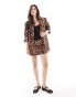 Miss Selfridge oversized blazer in animal print