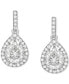 ფოტო #3 პროდუქტის Diamond Baguette & Round Teardrop Cluster Drop Earrings (1/4 ct. t.w.) in Sterling Silver