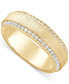 ფოტო #1 პროდუქტის Men's Diamond Border Textured Eternity Band (1 ct. t.w.) in 10k Gold