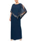 ფოტო #1 პროდუქტის Plus Size Asymmetrical-Overlay Gown