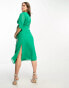 Фото #8 товара Hope & Ivy Maternity plunge front embroidered midi dress in green