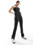 Фото #1 товара Weekday Cassidy co-ord lace up slim trousers in black