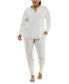 Фото #15 товара Women's 2-Pc. Velour Henley Pajamas Set