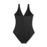 Women's UPF 50 V-Neck Ruched One Piece Swimsuit - Shape + Style by Aqua Green