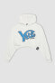 Фото #8 товара Coool Yale University Oversize Fit Kapüşonlu Crop Sweatshirt C3092ax24sp
