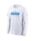 Фото #3 товара Men's White Los Angeles Chargers Sideline Performance Long Sleeve T-Shirt