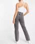 Topshop mid rise straight Dad jeans in smoke grey