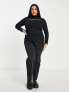 Фото #4 товара New Look Curve cut out long sleeve top in black