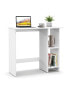 Small Computer Desk with Storage and Adjustable Shelf-White