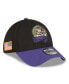 Фото #1 товара Men's Black, Purple Baltimore Ravens 2022 Salute To Service 39THIRTY Flex Hat