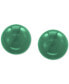ფოტო #1 პროდუქტის EFFY® Dyed Green Jade (10mm) Stud Earrings in 14k Gold