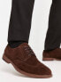 Фото #3 товара ASOS DESIGN brogue shoes in brown faux suede