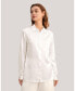 Фото #3 товара Women's Classic Pearl Button Silk Shirt