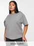 Фото #1 товара ASOS DESIGN Curve exclusive scuba oversized t-shirt in grey marl