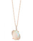 ფოტო #1 პროდუქტის EFFY® Ethiopian Opal (4-1/3 ct. t.w.) & Diamond (1/8 ct. t.w.) 18" Pendant Necklace in 14k Rose Gold