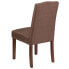 Фото #2 товара Hercules Hampton Hill Series Brown Fabric Parsons Chair With Silver Accent Nail Trim