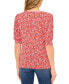 ფოტო #2 პროდუქტის Women's Scoop-Neck Short-Shirred-Sleeve Knit Top