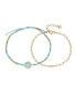 ფოტო #1 პროდუქტის Unwritten 14K Gold Plated and Blue Mickey Mouse Bracelet Set