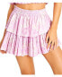 Фото #1 товара Loveshackfancy Ruffle Linen-Blend Mini Skirt Women's Pink L