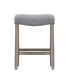 Фото #5 товара 24" Upholstered Saddle Seat Faux Leather Counter Stool