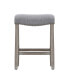 24" Upholstered Saddle Seat Faux Leather Counter Stool