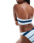 Фото #3 товара ASOS DESIGN Mia bandeau bikini top in blue stripe