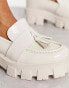Фото #6 товара Glamorous chunky tassle loafers in off-white