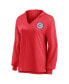 ფოტო #3 პროდუქტის Women's Red Chicago Fire Iconic Slub Lightweight V-Neck Pullover Hoodie