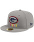 ფოტო #6 პროდუქტის Men's Gray Green Bay Packers Color Pack 59FIFTY Fitted Hat