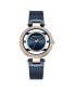 Фото #1 товара Women's Transparency Blue Stainless Steel Mesh Watch 34mm