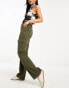 ONLY straight leg cargo trousers in khaki