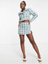 Miss Selfridge button through dogtooth mini skirt co-ord in blue